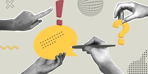 Mãos a apontar para diferentes Tipografias